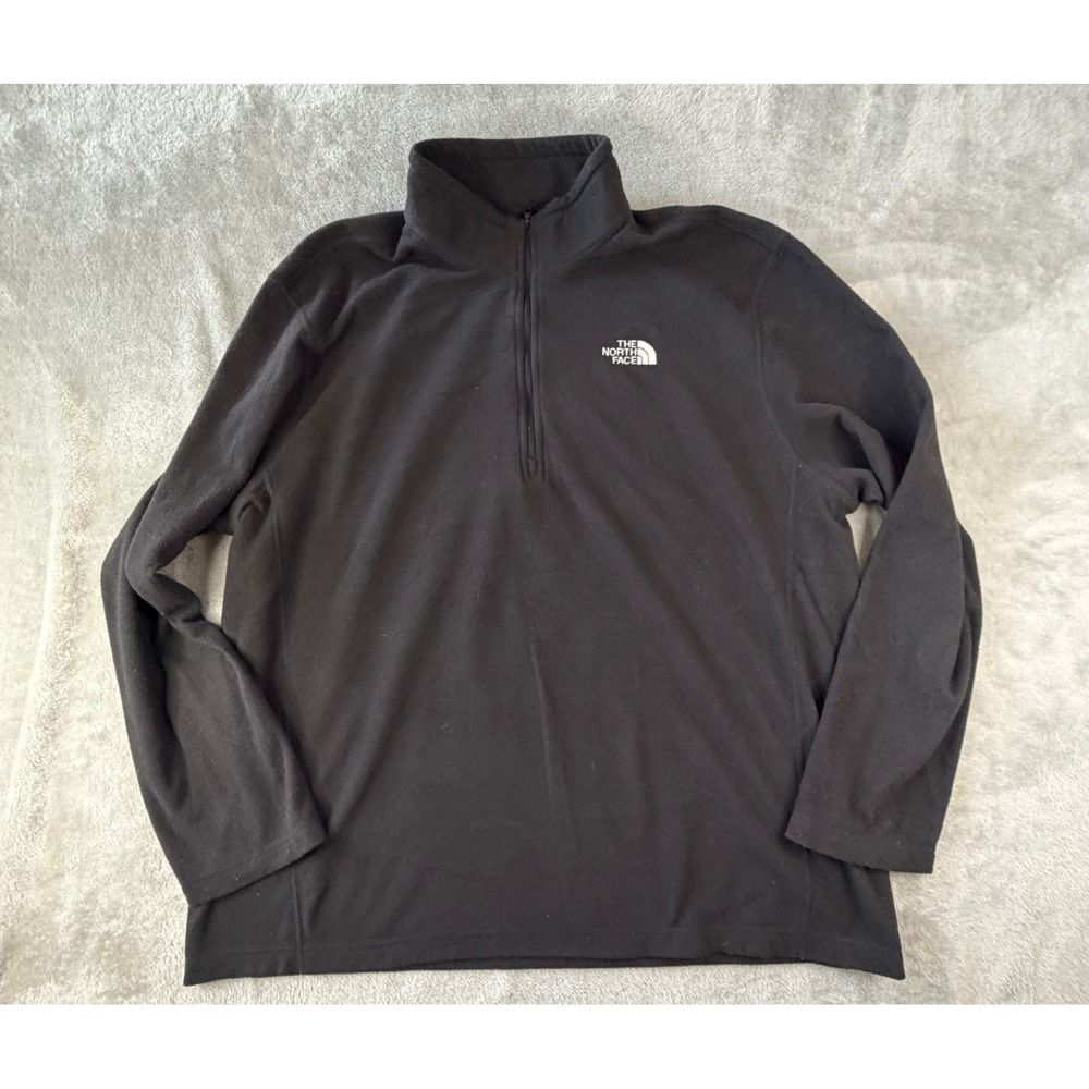 The North Face Fleece Pullover Mens XXL Black TKA 100 1/4 Zip Jacket